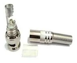 Conector Bnc Com Mola E Parafuso 4mm Cftv Com 50 Peças