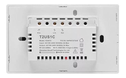 Imagen 4 de 6 de Sonoff T2 Us 2 Canales Tecla Touch Wifi/rf Con Garantia