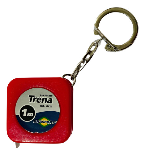 Kit 12 Chaveiros Mini Trena Aço 1 Metro Colorido Brasfort