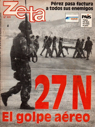 Revista Zeta 926 Golpe Aereo 27 Noviembre 1992 Venezuela