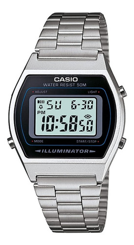 Casio B640wd-1a Reloj Digital Retro De Acero Inoxidable Plat