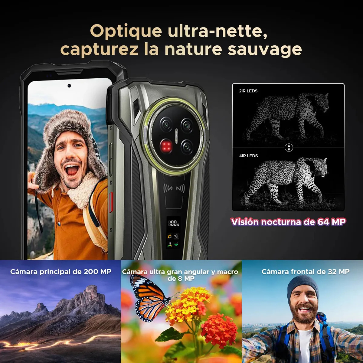 Doogee V Max 2 Pro Celulares Android 16 5g Smartphone Dual Sim Teléfono Resistente Batería 22000mah/120w 48gb+1tb Pantalla 6,78 Pulgada Fhd+120hz
