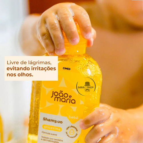 Kit 3 João & Maria Shampoo Glicerina Bebê Rn 200ml Limpeza