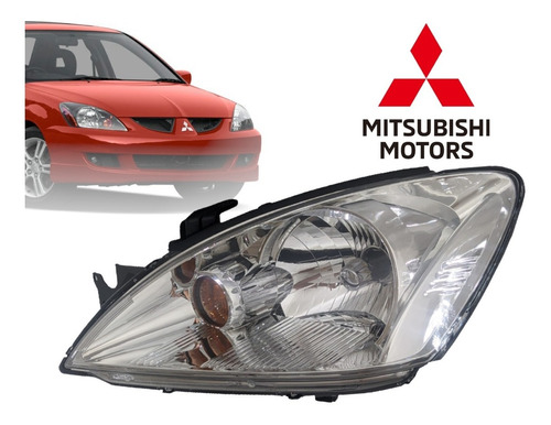 Faro Izquierdo Para Mitsubishi Lancer Cromado (2005-2013)