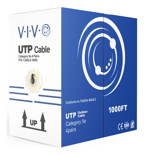 Cable Ethernet Cca, Cat5e A Granel, Negro, 1000 Pies, 2...