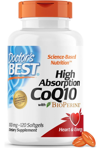 Coq10 De Alta Absorción 100 Mg Doctor's Best 120 Cápsulas