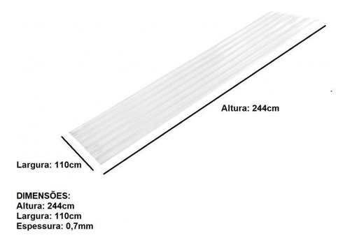 Kit Com 15 Telhas Policarbonato 244cm X 110cm Ei