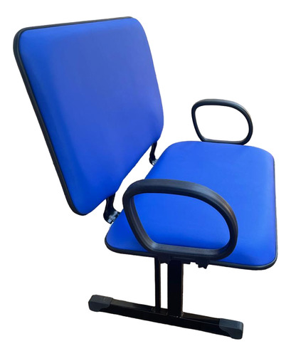 Cadeira Obeso Com Braços Corsa Longarina Reforçada Azul Material Do Estofamento Couro Sintético
