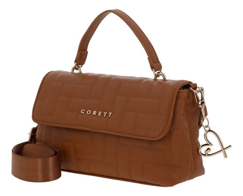 Bolso Tipo Briefcase Gorétt By Chenson Capitonado Priss P25 Marrón Lisa Níquel Marrón