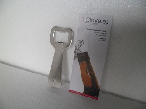 Imagen 3 de 5 de Destapador De Botellas 3 Claveles Plano Niquelado