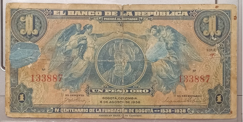 Billete De Un Peso De 1938  Pachanga 