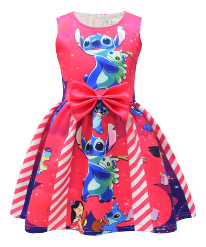 Vestido De Niña Con Falda Infantil Lilo And Stitch De Star B