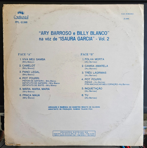 Lp Isaura Garcia - A. Barroso E B. Blanco Na Voz De I.garcia