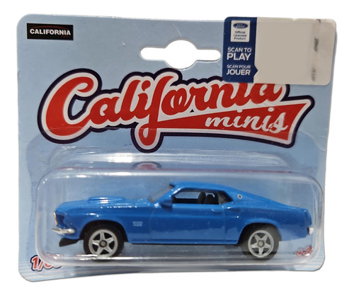 Carro Carrinho Miniatura 1:64 Coleção Marcas California Mini Cor Azul Car16