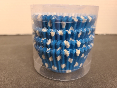 Capacillos Cup Cake Ponque  Lunares, Puntos Azul Standar 11