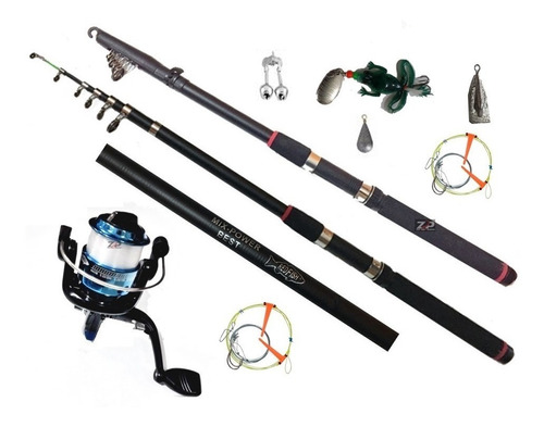 Combo Caña 2.10 Mts + Reel  + Kit Pesca Niño ! Oferta