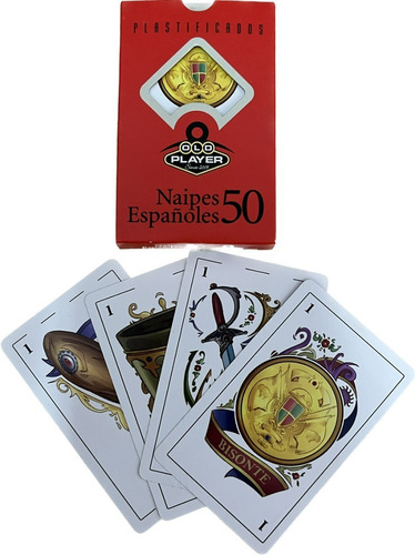 Juego Naipes 50 Cartas Españolas Plastificadas Old Player