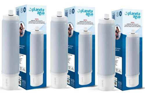 Kit Refil Compatível Com Aparelhos Planeta Água 3 Unidades