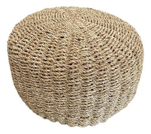 Puff De Rattan Y Seagrass Acolchonado - Tu Comodidad Natural