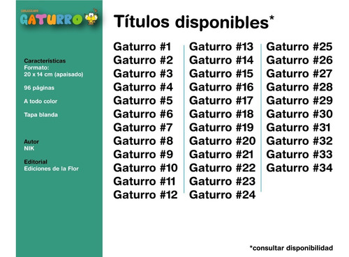 Imagen 2 de 2 de Pack X 4 Libros A Elección Gaturro - Nik - De La Flor