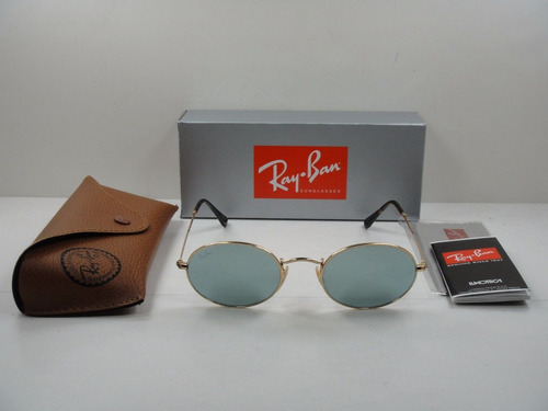 Ray Ban Rb3547n 001/3o Oval Flat Lenses Plata Espejo Icon Color Plateado/dorado