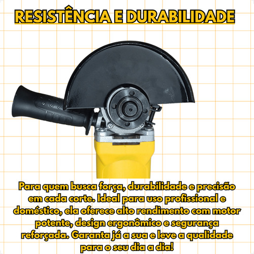 Esmerilhadeira Angular 650w 4 1/2 11.00 Rpm Profissional