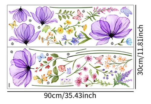 ! Pegatinas De Pared Con Diseño De Mariposas Y Flores, Papel