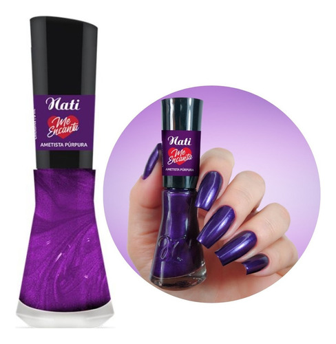 Esmalte Nati Ametista Purpura Metálico Cintilante