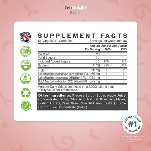 Truheight Gominolas Probioticas Prebioticas Niños 60gomitas