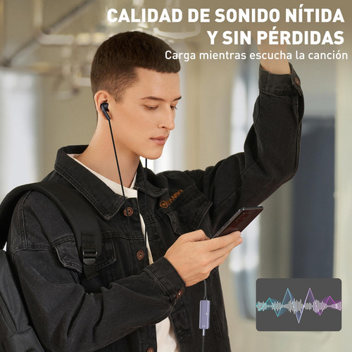 Adaptador Auricular A Aux 3.5 Y Carga Compatibl Para iPhone