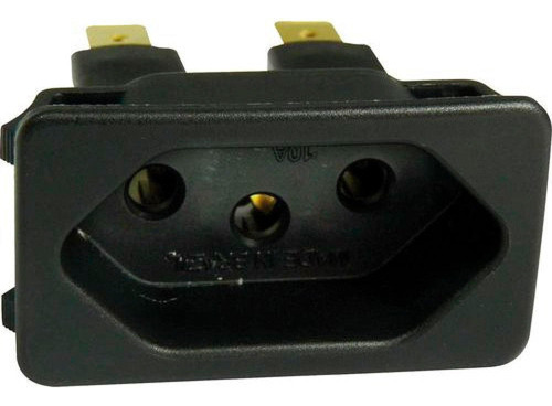 Tomada Para Aparelhos 2p + T 250v 10a Tpa2-3 E2f Cor Preto