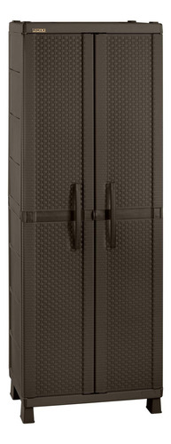 Armario Gabinete Patio Grande Rattan Rimax R7188 Plástico Exterior Rimax Color Wengue
