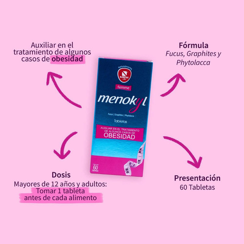 Menokyl Suplemento Auxiliar Para Bajar De Peso 60 Tabs