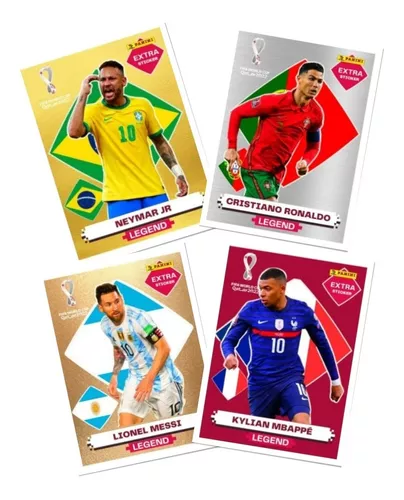 Kit 4 Figurinhas Raras Legend Extra Sticker Mbappe