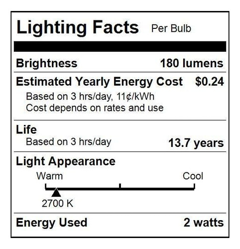 Filamento Led Sunlite T6 T65 Tubular Bulb, 2 W 180