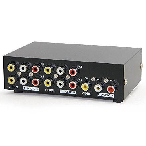 Panlong Interruptor Av De 4 Vías Conmutador Rca 4 En 1 Salid