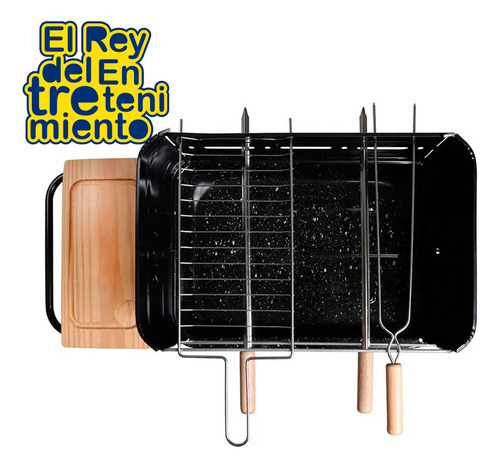 Parrillero Parrilla Mor Portátil C/ Ruedas Desarmable El Rey