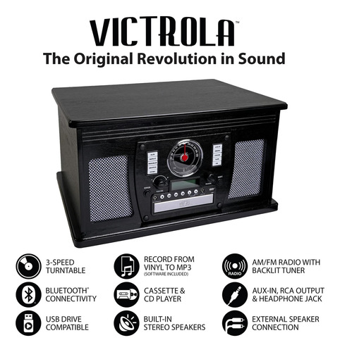 Leitor Bluetooth 8 Em 1 E Centro Multimídia Victrola, De |