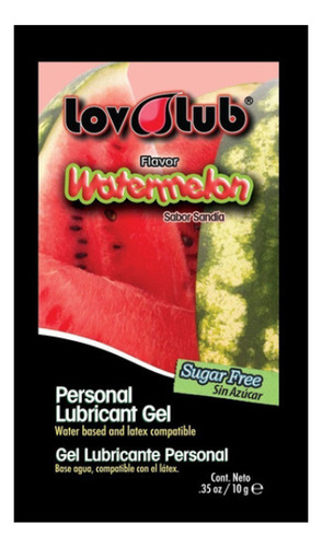 Sobre Lubricante Lov Lub 10g Varios Sabores Comestibles Fresa Kiwi