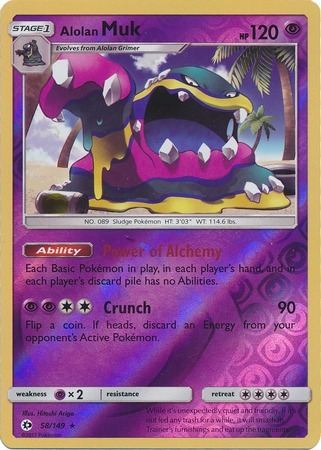 Cartas Pokemon Alolan Muk 58/149 Reverse Sum