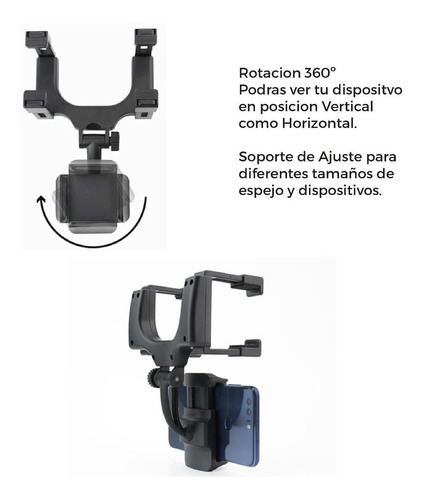 Soporte Celular Auto Espejo Retrovisor Holder Evita Multas