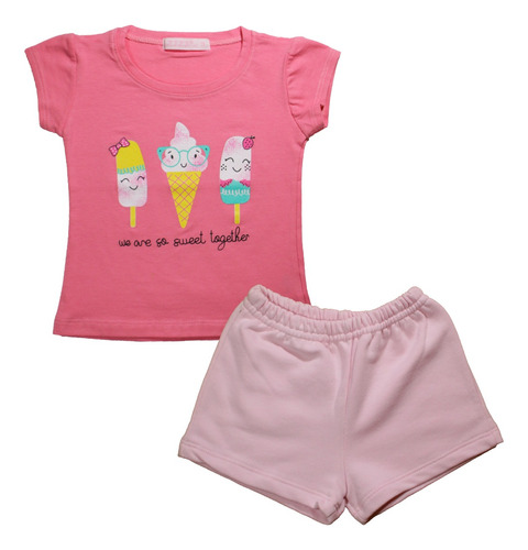 Conjunto Remera Y Bermuda Para Bebé - Heladitos