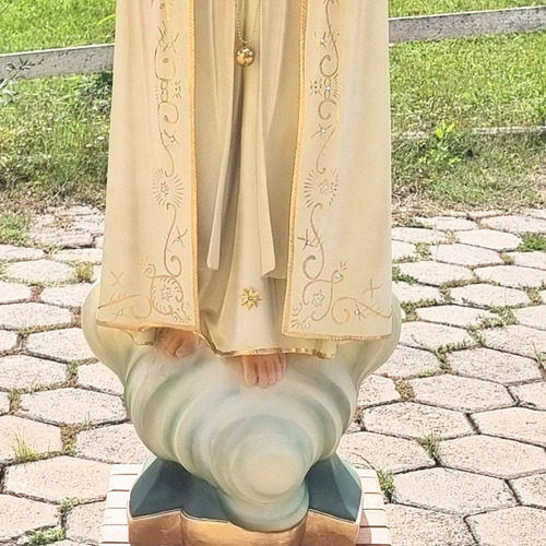 Nossa Senhora De Fátima, Resina, 120cm, Cor Nova Com Coroa