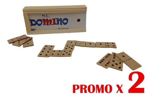Domino Clásico Puntos De Madera Juego Infantil Kaosimport