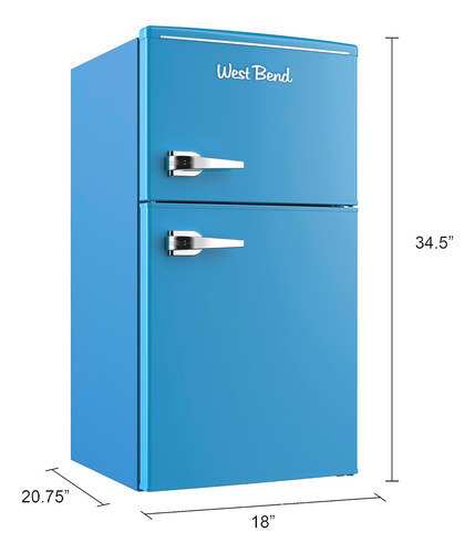 Mini Refrigerador, Color Azul Estilo Retro Marca West Bend