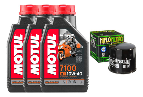 Kit Aceite Motul 7100 10w40 Y Filtro Hf138 Suzuki Vstrom 650