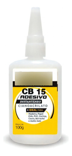 Cola Cianoacrilato Ciabond Cola Adesivo Instantâneo Cb 15 Ciabond 100G Anti Entupimento - Preto