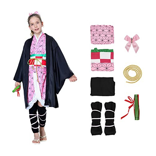 Disfraz De Nezuko Anime Slayer, Kimono Para Halloween Y Navidad