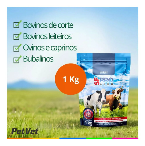 Suplemento Mineral Sf Pro Alho 1kg Alinutri Para Bovino 4 Un