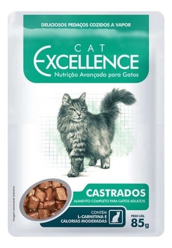 Sache Para Gatos Adultos Castrados Cat Excellence 15unidades